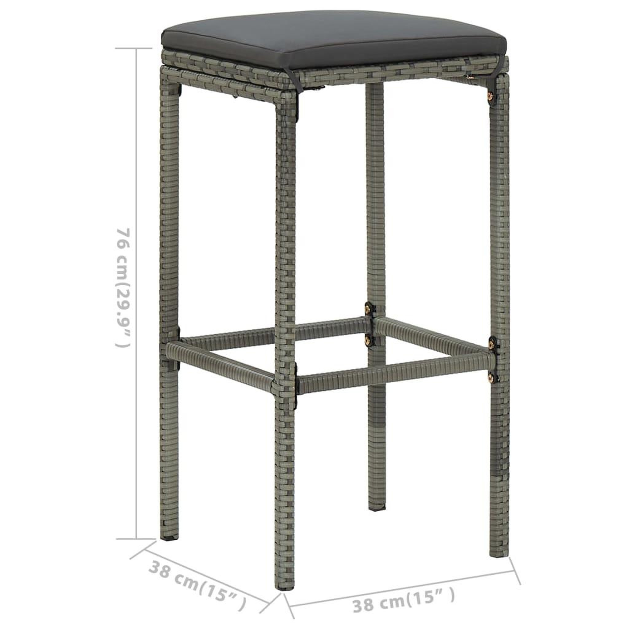 Voir la diapositive 6 : VIDAXL Ensemble de bar de jardin avec coussins 7 pcs Gris