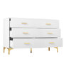 Voir la diapositive 5 : MERAX Commode 6 tiroir(s) 0 niche(s) coloris blanc largeur 120 cm mdf