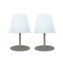 Voir la diapositive 1 : Lumisky Set de 2 lampes de table TWINS Vert olive Aluminium H16CM