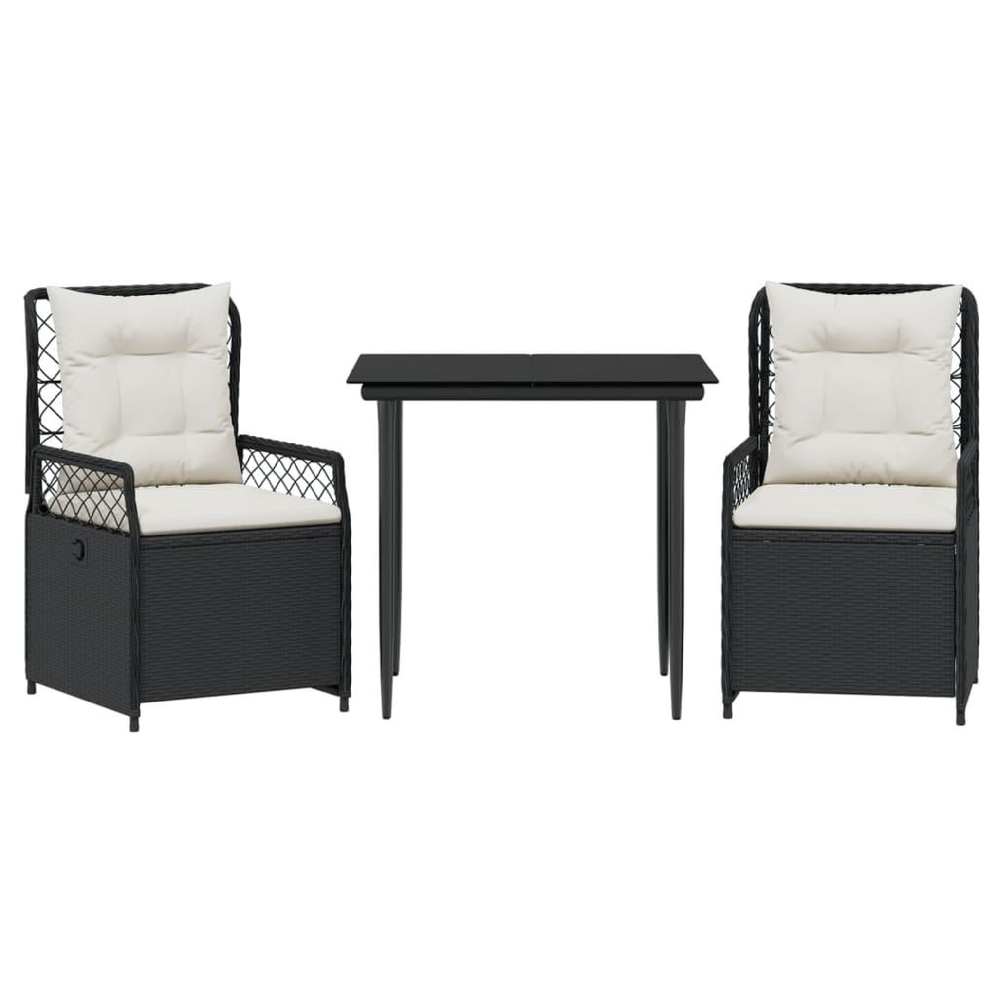 Voir la diapositive 2 : VIDAXL Ensemble a manger de jardin avec coussins 3 pcs Noir