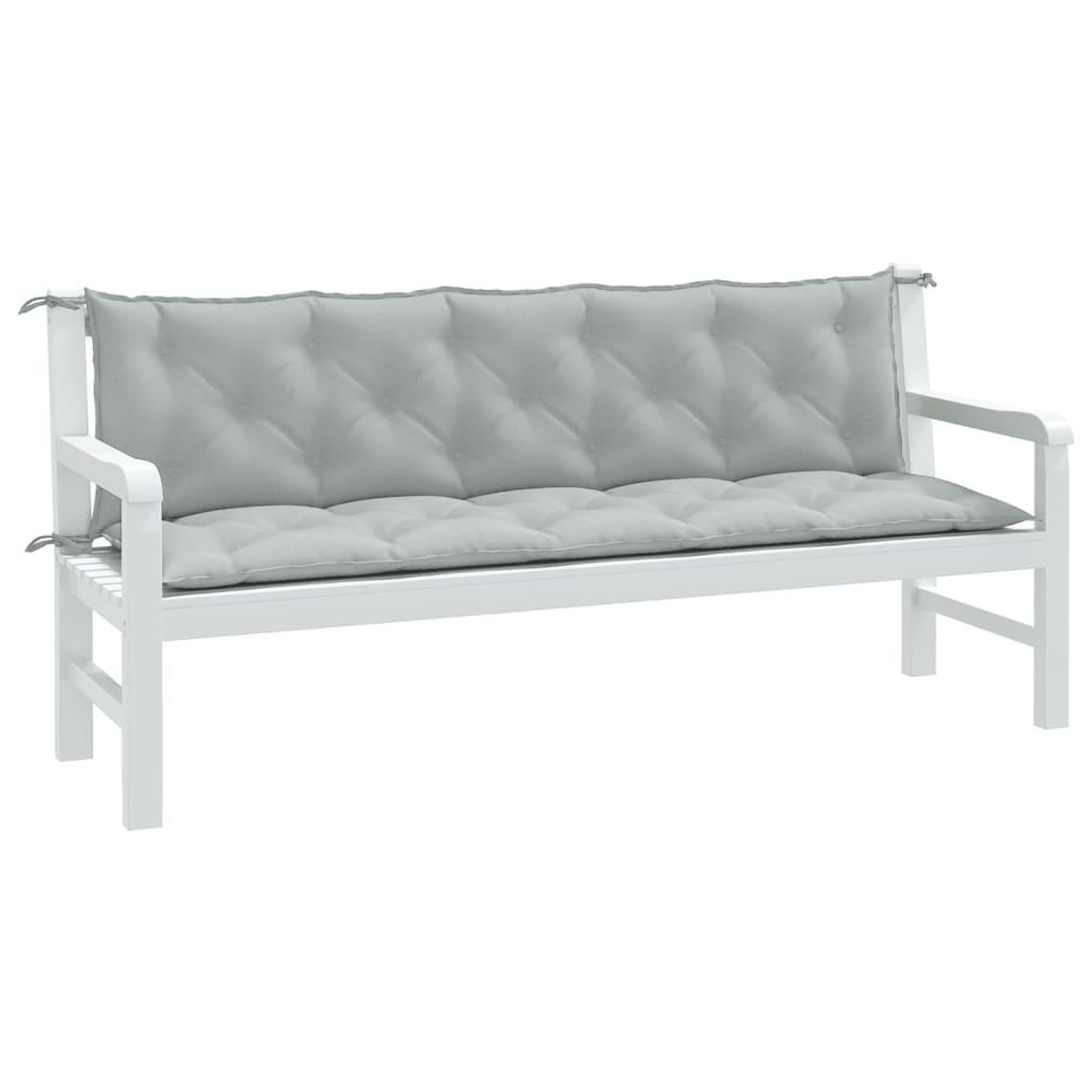 VIDAXL Coussins de banc de jardin lot de 2 gris clair melange tissu