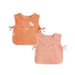 Petit Béguin Lot de 2 bavoirs bébé en éponge Manouk. Coloris disponibles : Rose