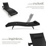 Voir la diapositive 3 : tectake Bain de soleil en rotin résistant et anti-UV noir