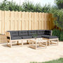 Voir la diapositive 1 : VIDAXL Salon de jardin 5 pcs avec coussins bois de pin massif