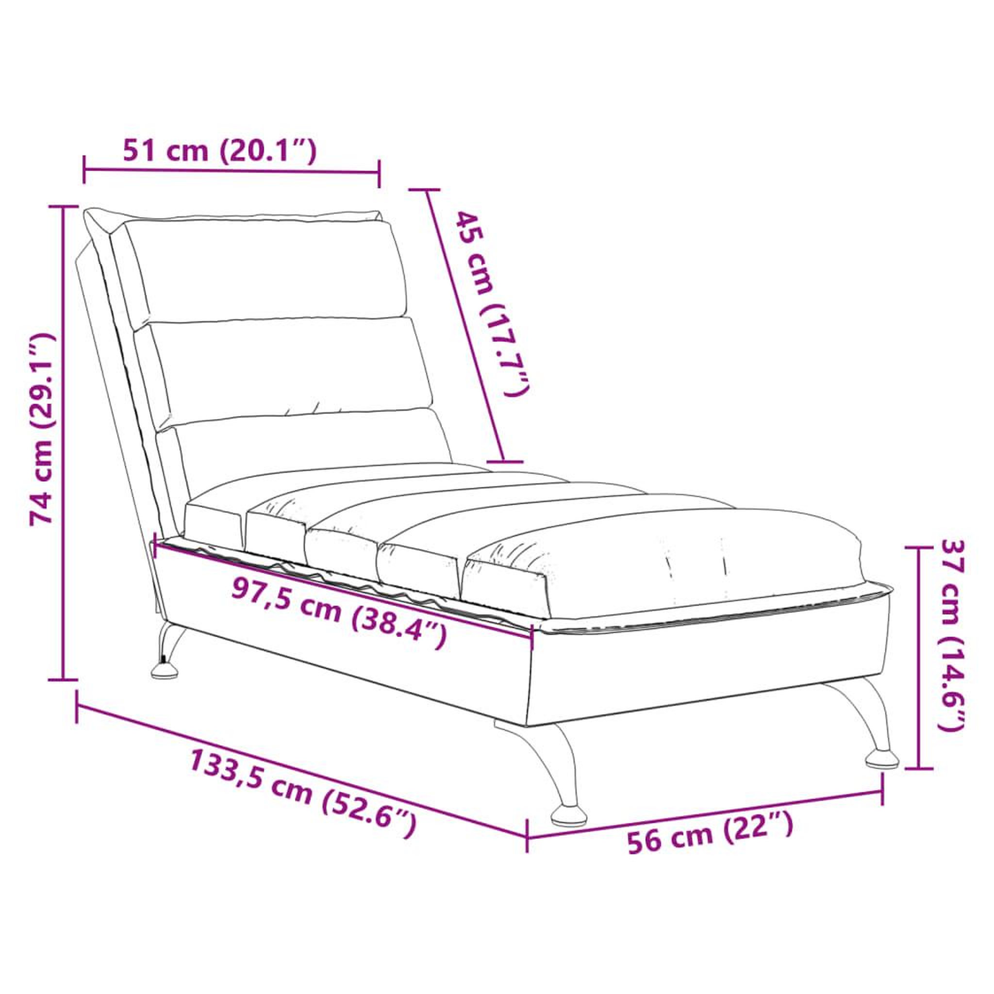 Voir la diapositive 6 : VIDAXL Chaise longue avec coussins taupe tissu