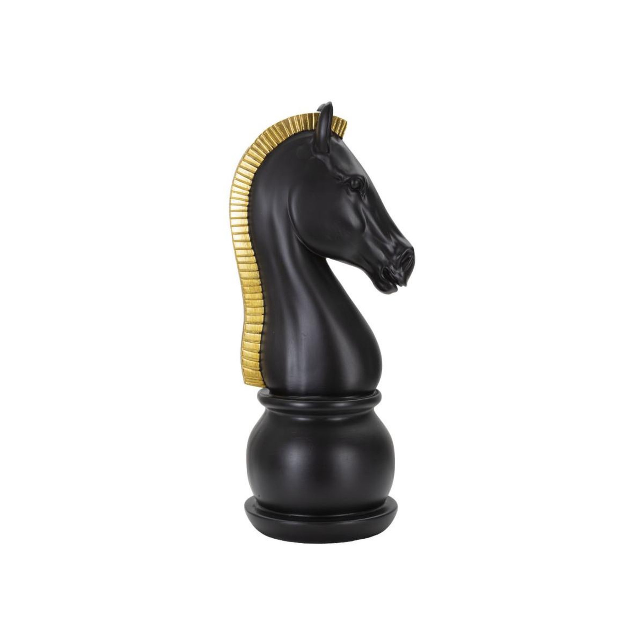 Voir la diapositive 2 : Paris Prix Pièce d'échec déco en résine  cavalier  50cm noir