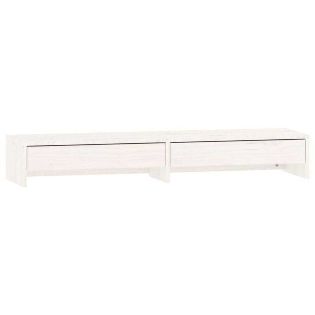 VIDAXL Support de moniteur Blanc 100x27x15 cm Bois de pin solide