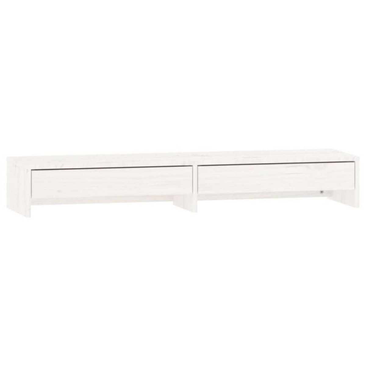 VIDAXL Support de moniteur Blanc 100x27x15 cm Bois de pin solide