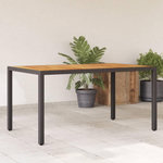 VIDAXL Table de jardin et dessus en bois d'acacia noir resine tressee
