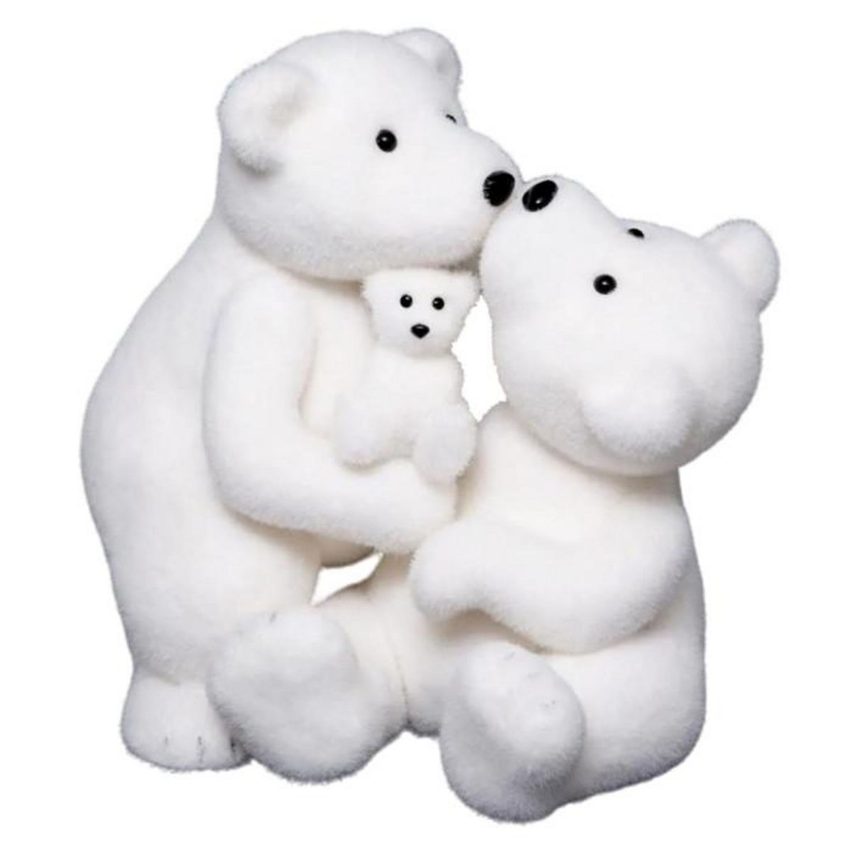 ATMOSPHERA Ours Bisou avec Bébé Déco  Manteau  40cm Blanc