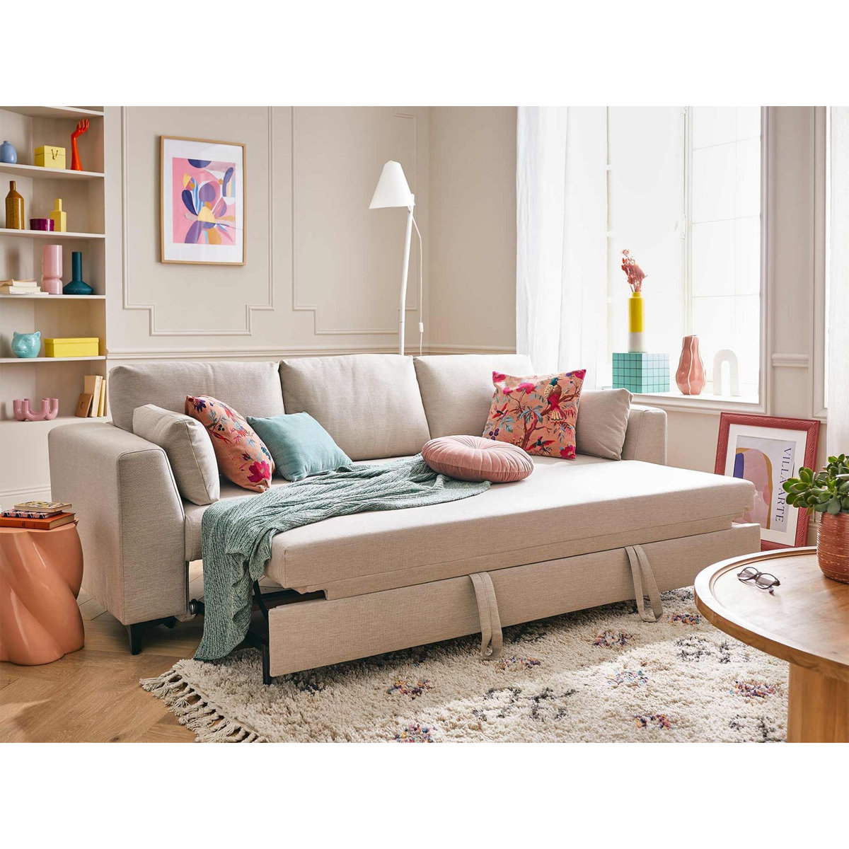 LISA DESIGN Tala - canapé 3 places - convertible - en tissu