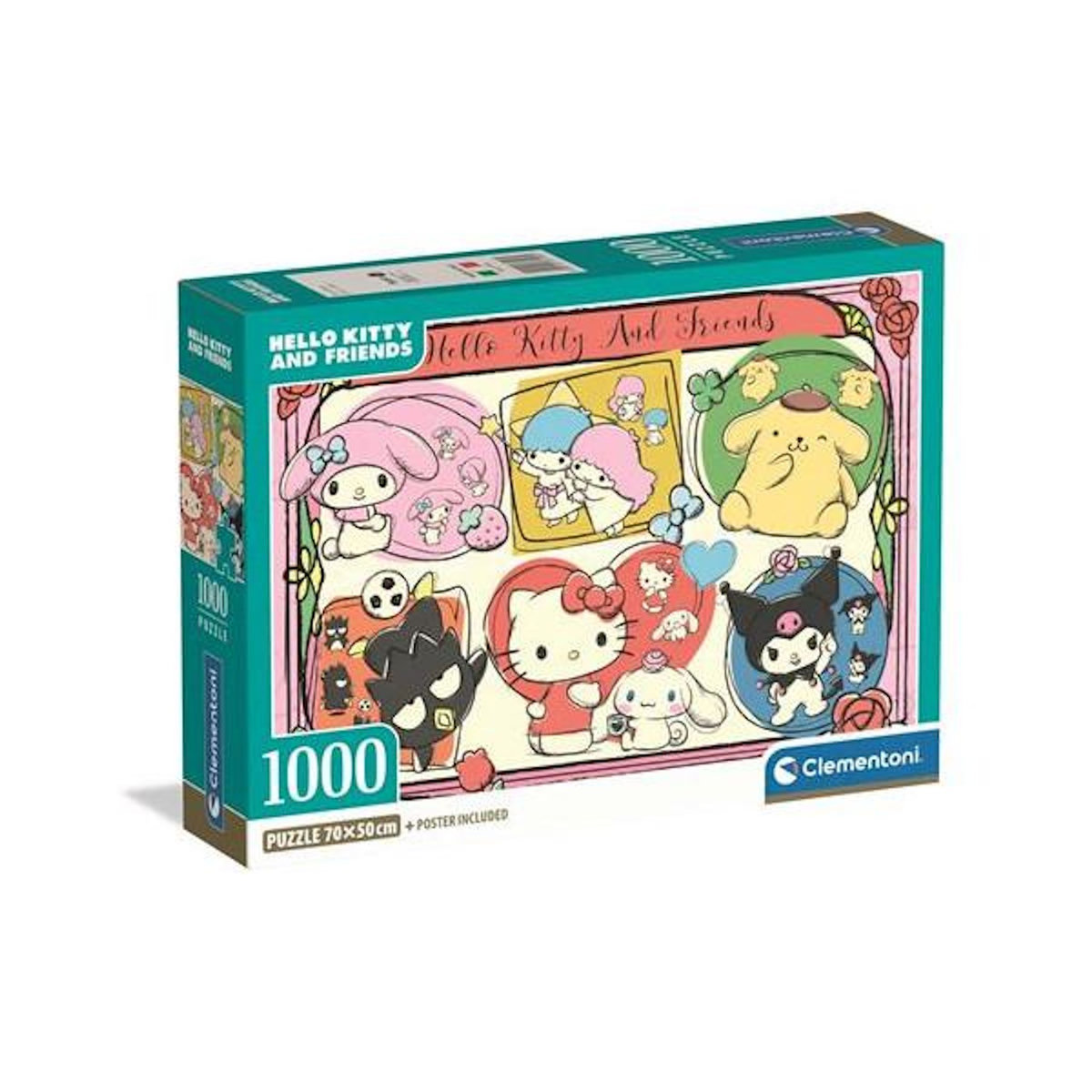 CLEMENTONI Puzzle compact 1000 pièces Clementoni Hello Kitty 70 x 50 cm