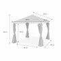 Voir la diapositive 6 : SWEEEK Tonnelle 3x3 m - Elusa - Pergola avec rideaux, tente de jardin, barnum