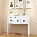 VIDAXL Buffet en style chinois en bois massif Blanc