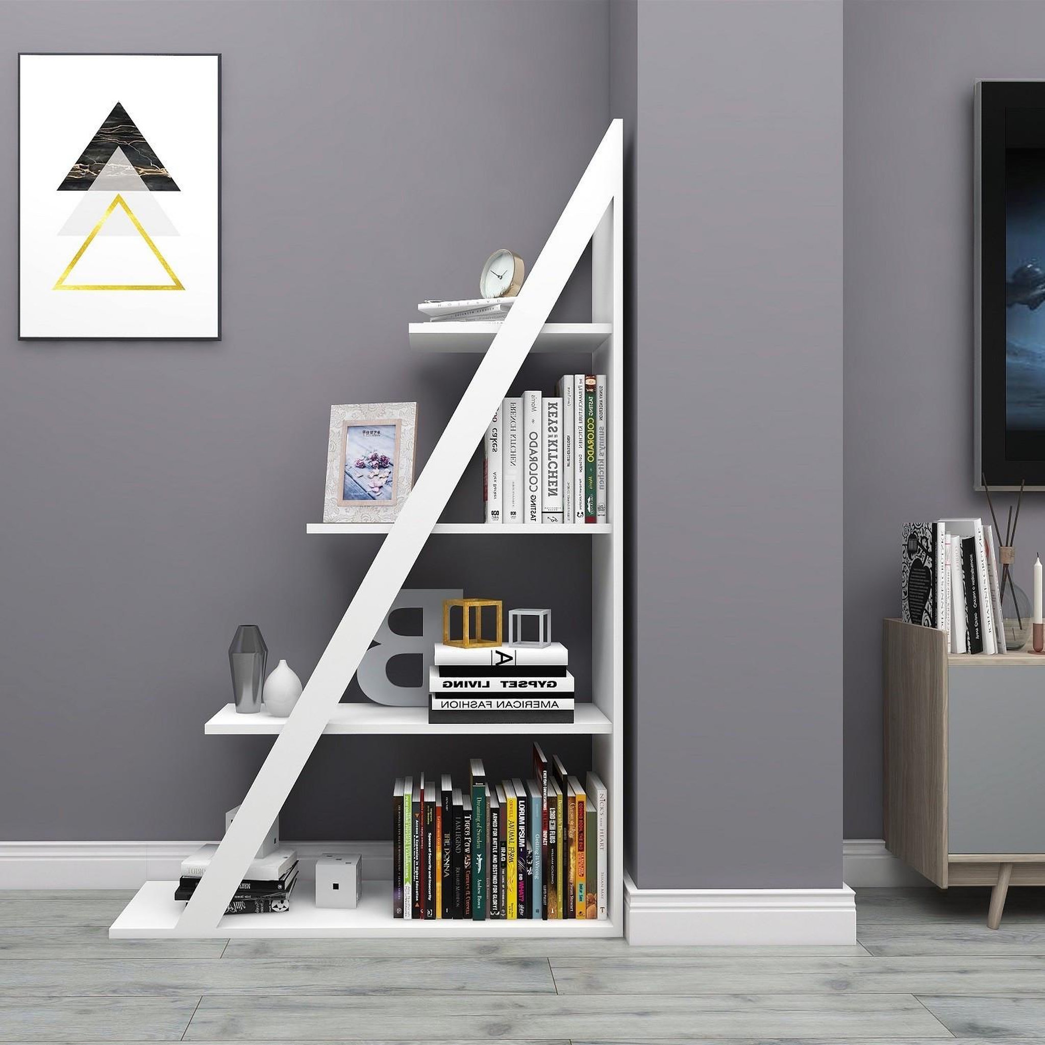 Voir la diapositive 3 : Habitat et Jardin Bibliothèque en bois  arven  - 100 x 29 x 150 cm - blanc