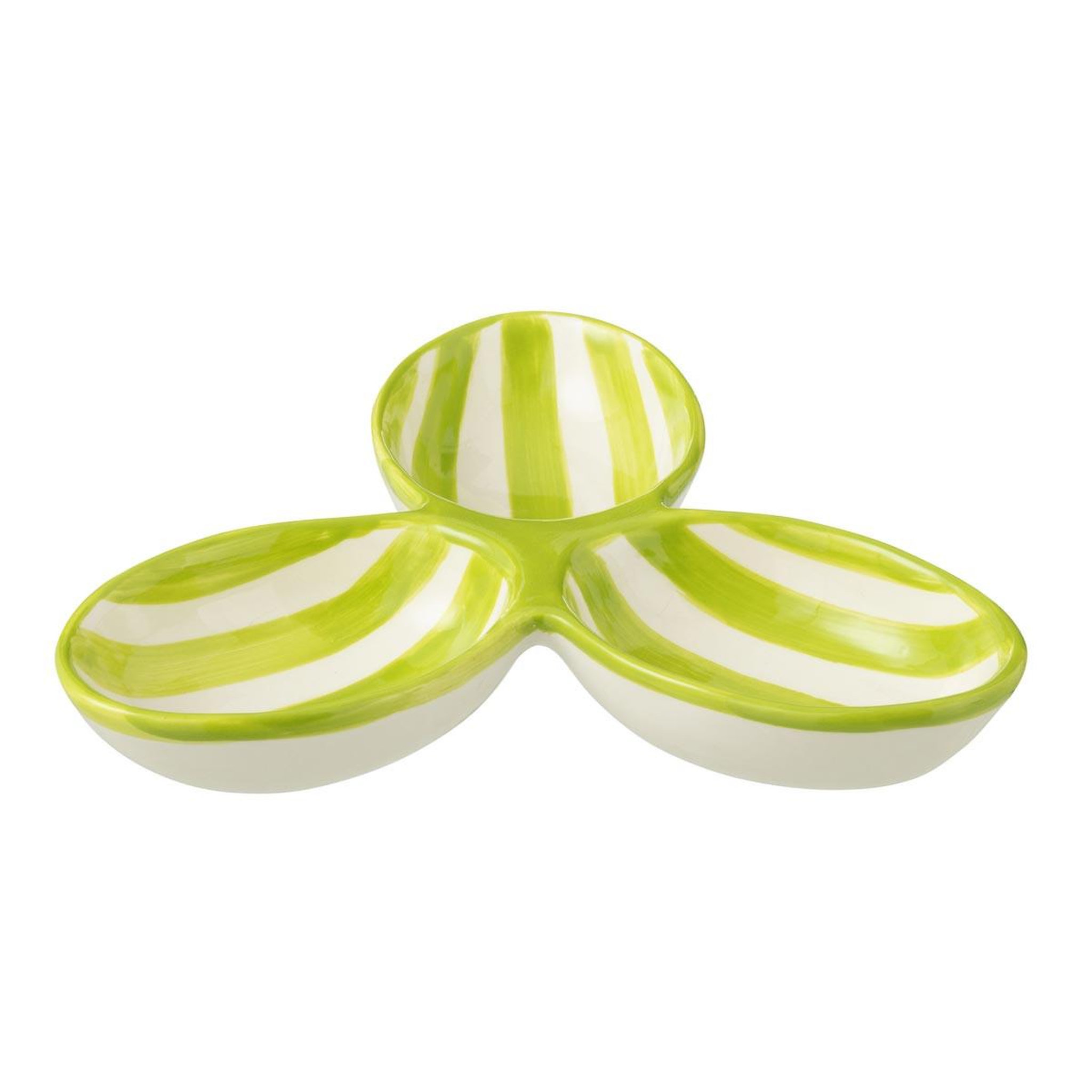 J-LINE Service apéritif en céramique  granada rayure  24cm vert