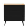 Voir la diapositive 4 : VS VENTA-STOCK Commode Desi 3 tiroirs couleur Noir