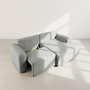 Voir la diapositive 3 : BEST MOBILIER Rebecca - canapé d'angle droit 4 places convertible avec coffre en velours texturé