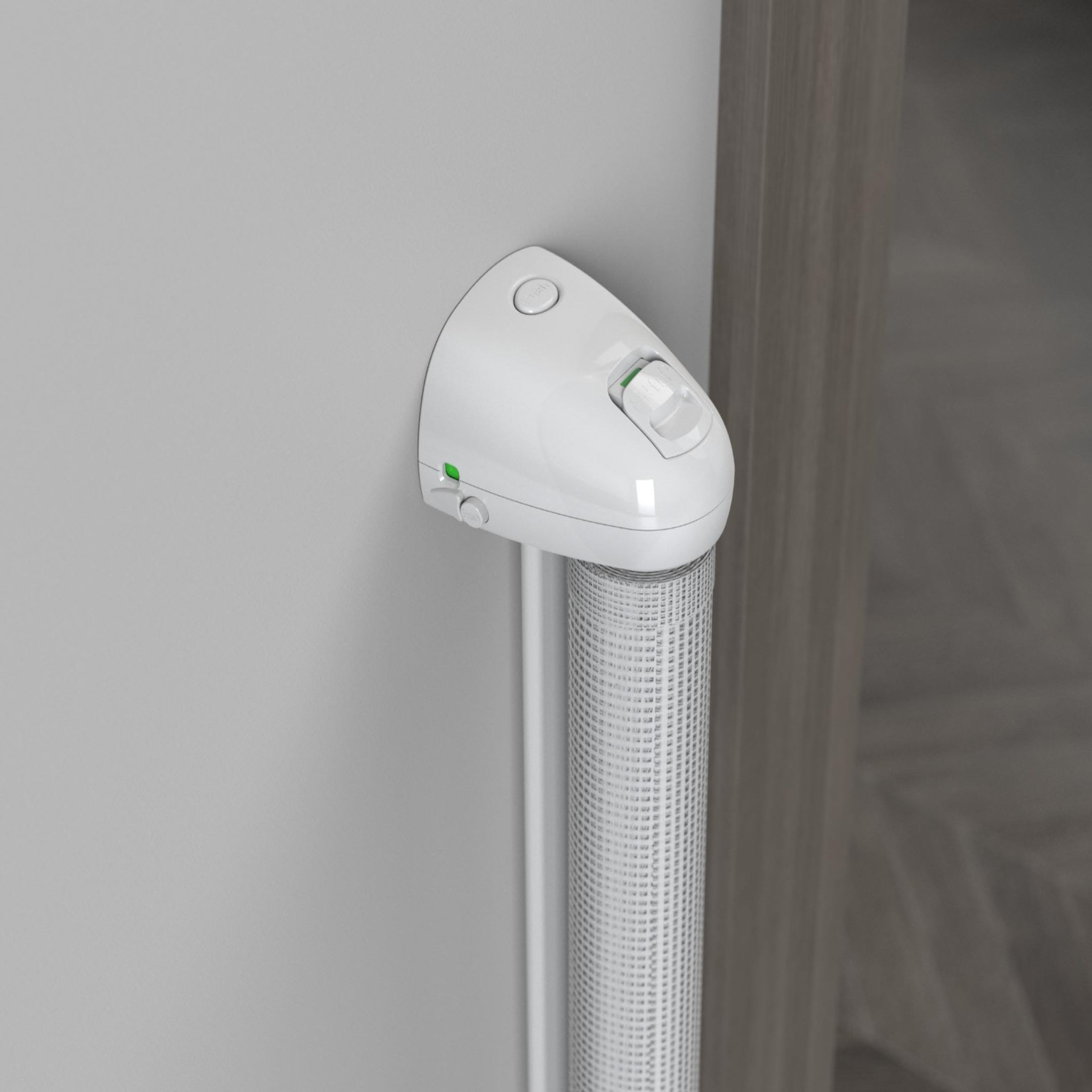 Voir la diapositive 4 : WEBABY Barrière de sécurité bébé sur enrouleur KLIP - Blanc 130 cm - dès 24 mois