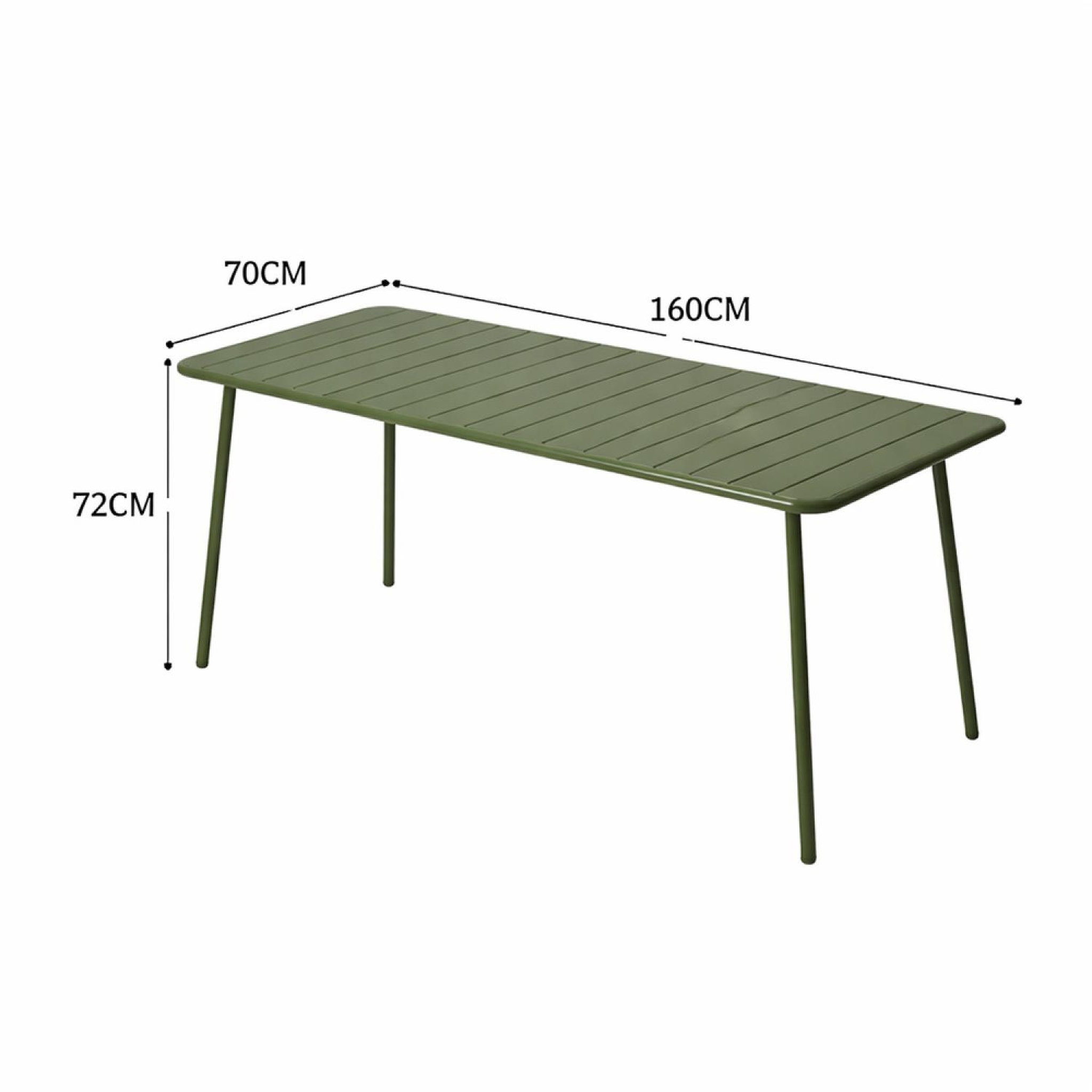 Voir la diapositive 3 : CONCEPT USINE Table de jardin 6 places 160cm vert bergame