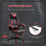 Voir la diapositive 4 : HOMCOM HOMCOM Fauteuil de bureau manager grand confort style baquet racing gamer pivotant inclinable avec coussins et repose-pieds revêtement synthétique noir rouge
