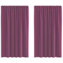 Voir la diapositive 2 : VIDAXL Rideaux en voile avec boucles 2 pcs violet 140x175 cm
