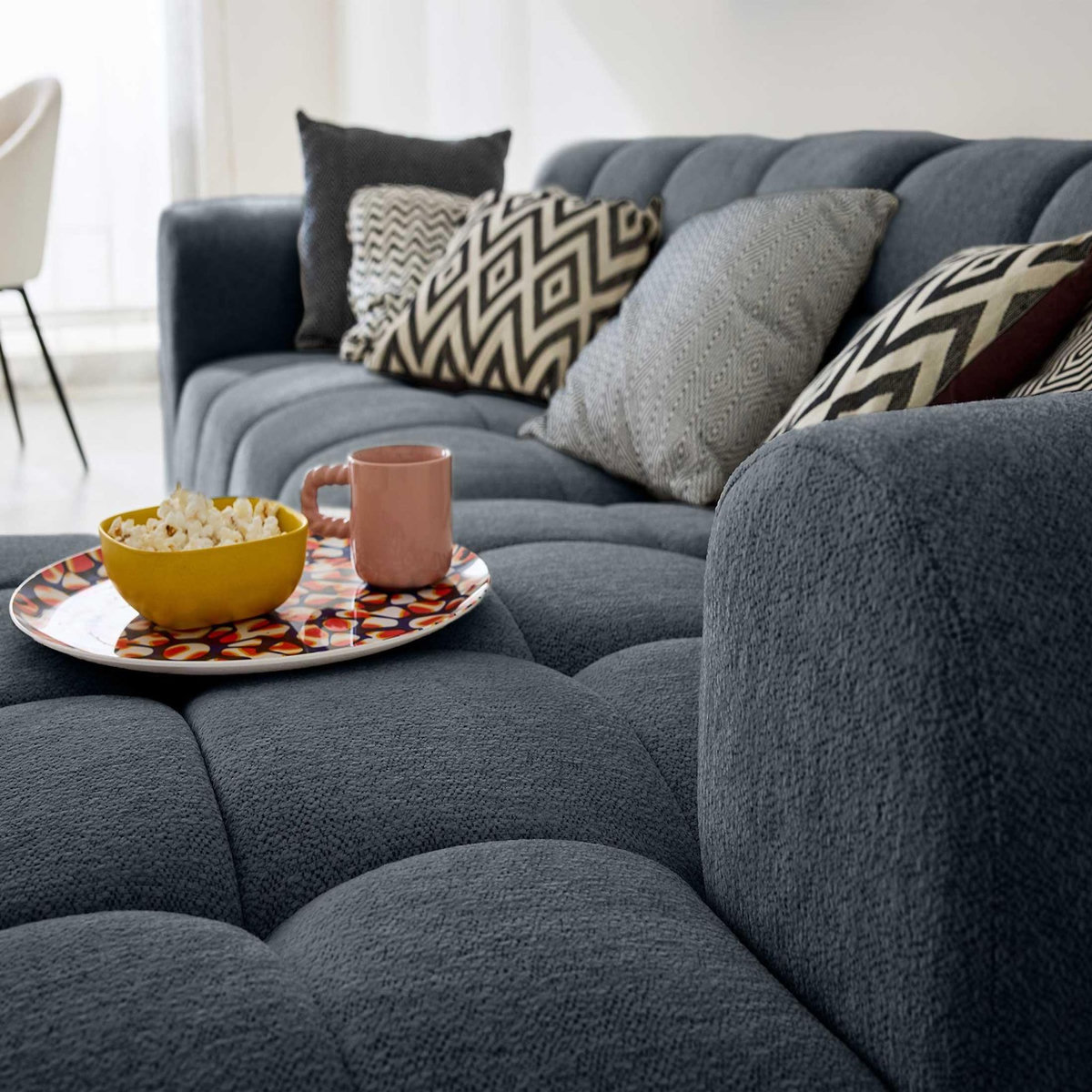 LISA DESIGN Ray - canapé d'angle droit - 4 places - en tissu texturé