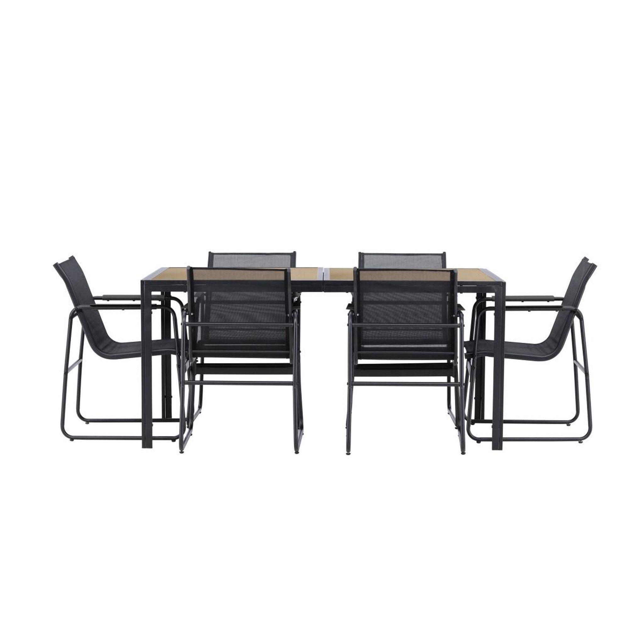 Voir la diapositive 2 : Paris Prix Ensemble table de jardin & 6 chaises  lampedusa  160cm noir