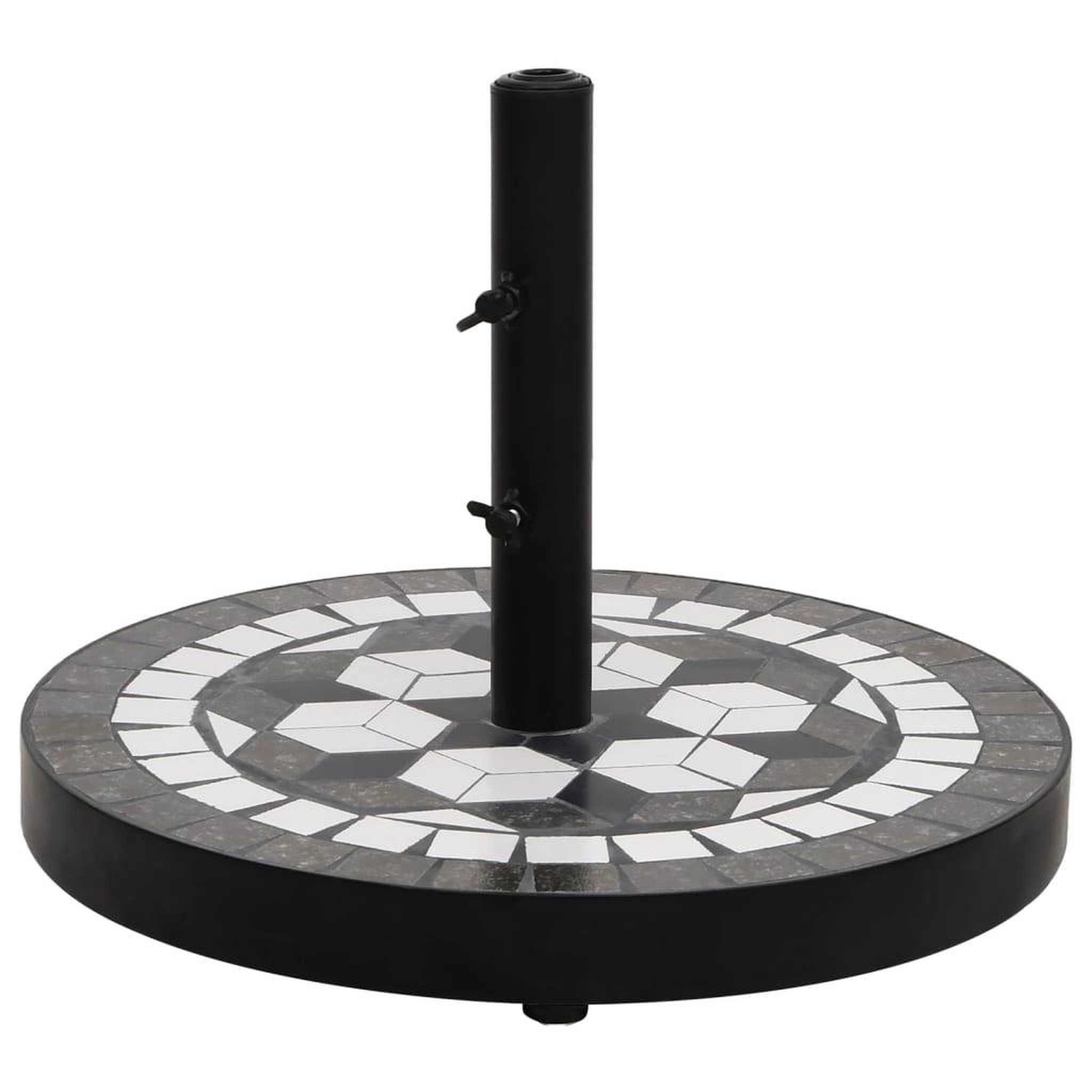 Voir la diapositive 1 : VIDAXL Base de parasol noir et blanc rond 12 kg