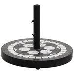 VIDAXL Base de parasol noir et blanc rond 12 kg