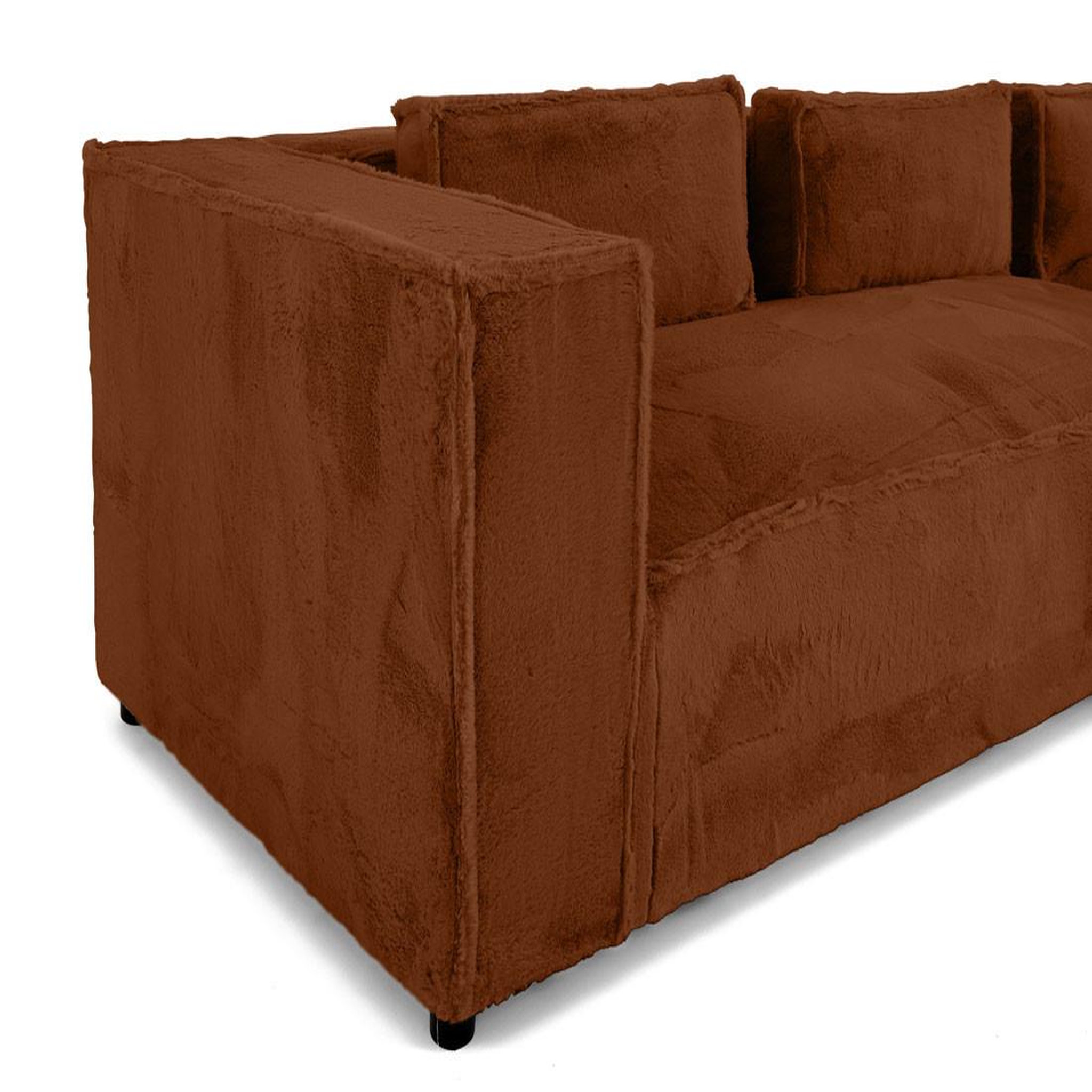 Voir la diapositive 5 : LISA DESIGN Stella - canapé d'angle droit - 4 places - en fausse fourrure