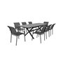Voir la diapositive 1 : SWEEEK Table de jardin extensible aluminium + 8 assises anthracite - Ventura + Amara