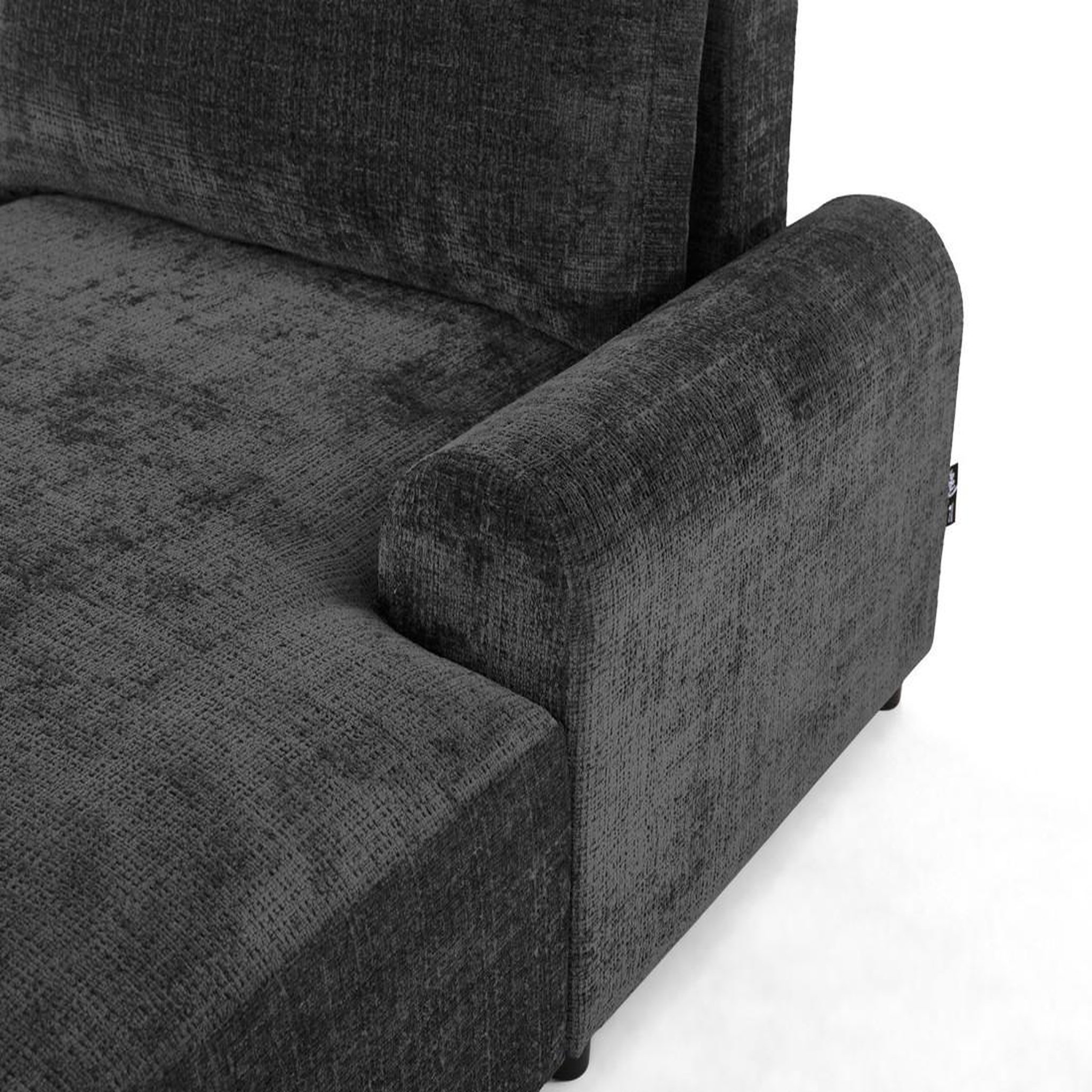 Voir la diapositive 4 : BEST MOBILIER Nelly - canapé d'angle droit 4 places convertible avec coffre en velours texturé