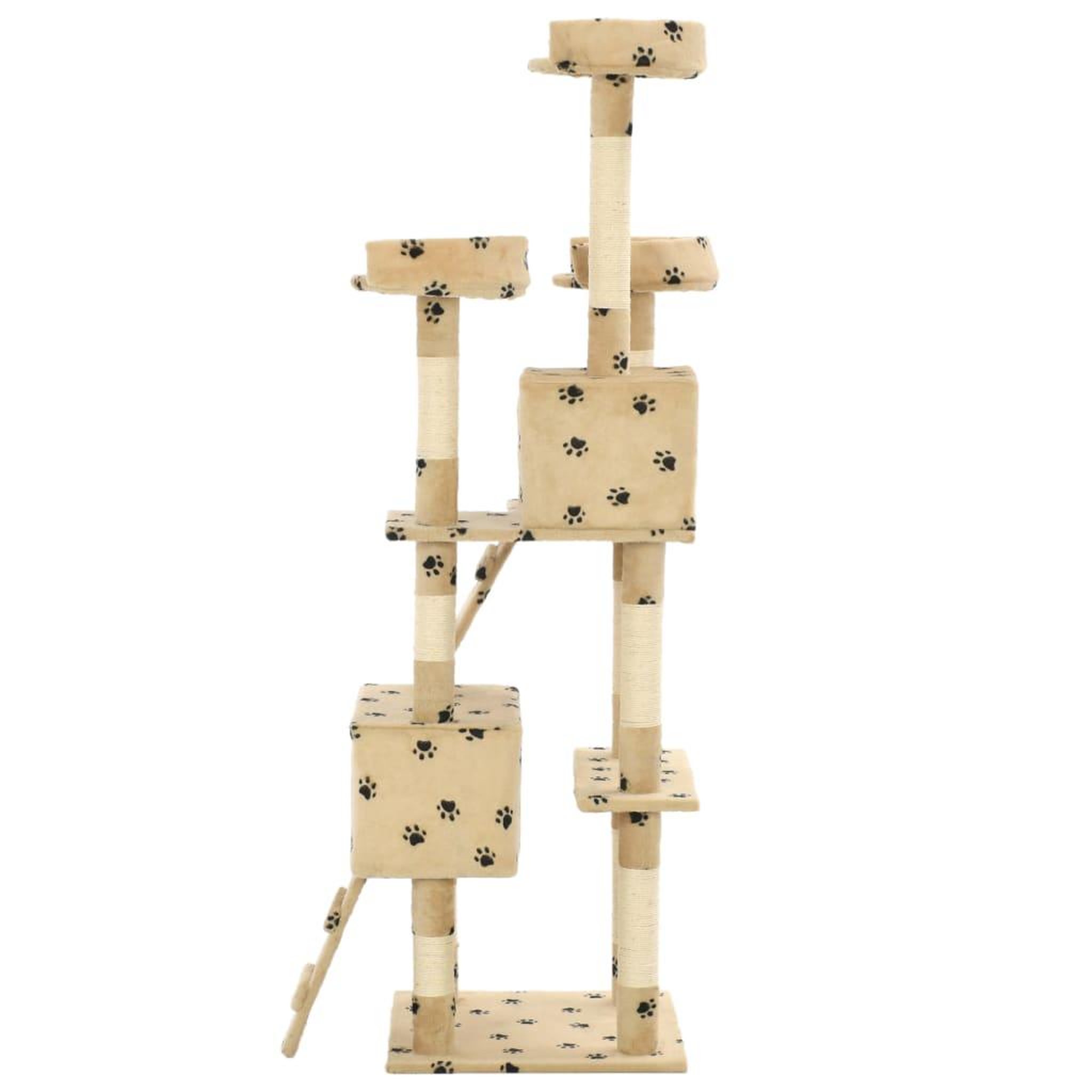 Voir la diapositive 4 : VIDAXL Arbre a chat et griffoirs en sisal 170 cm Beige Motif de pattes