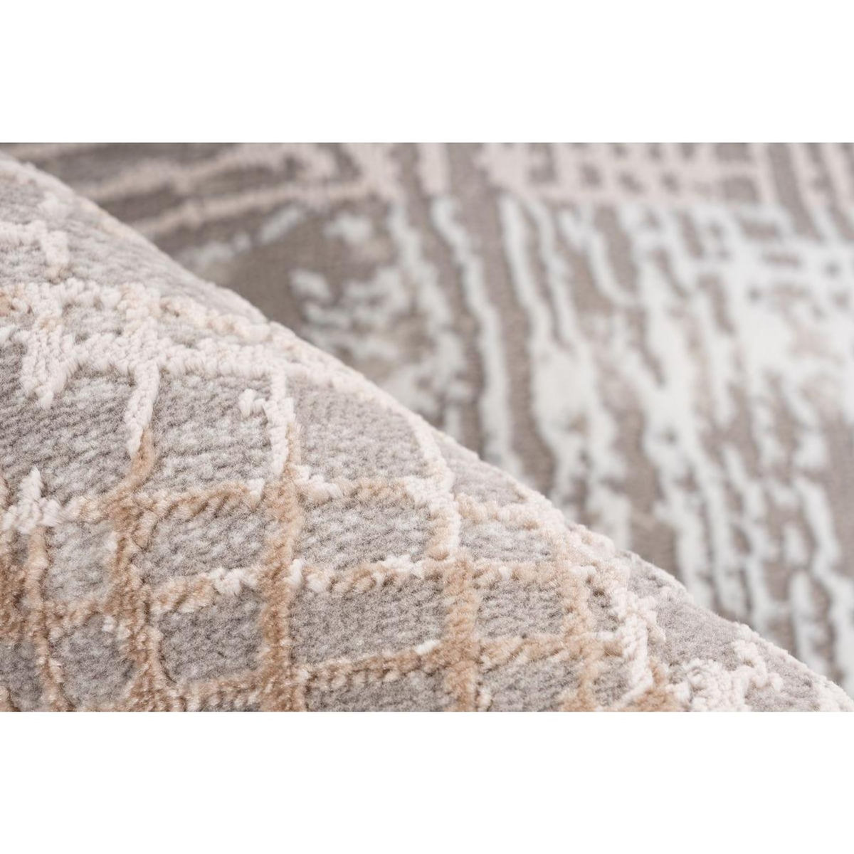 Paris Prix Tapis Vintage à Franges  Akropolis IV  Gris & Argent