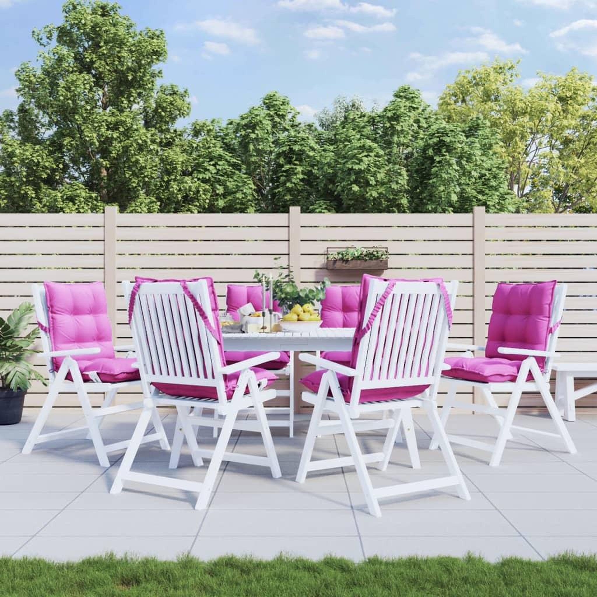 VIDAXL Coussins de chaise a dossier bas lot de 6 rose tissu oxford