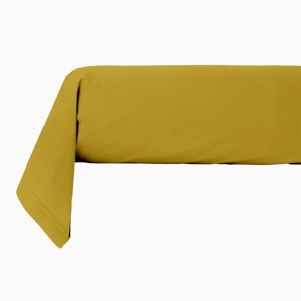 FUTURE HOME Taie traversin en coton 57 fils unie jaune mimosa jaune moutarde 85x185cm