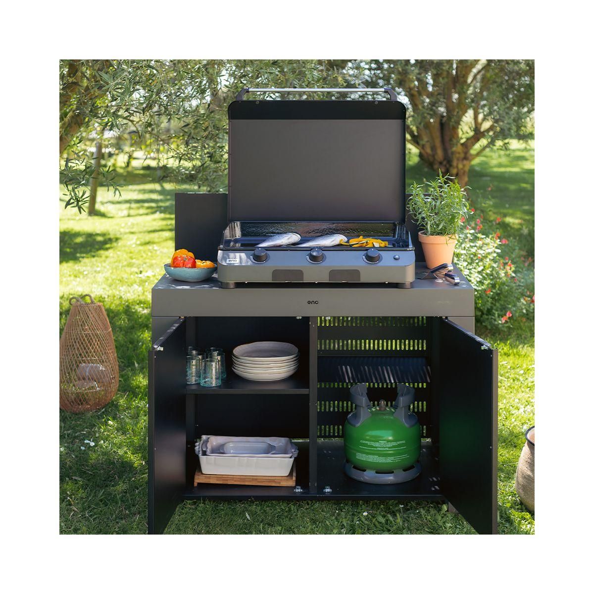 Eno Meuble de cuisine extérieure Meuble Felix Gris