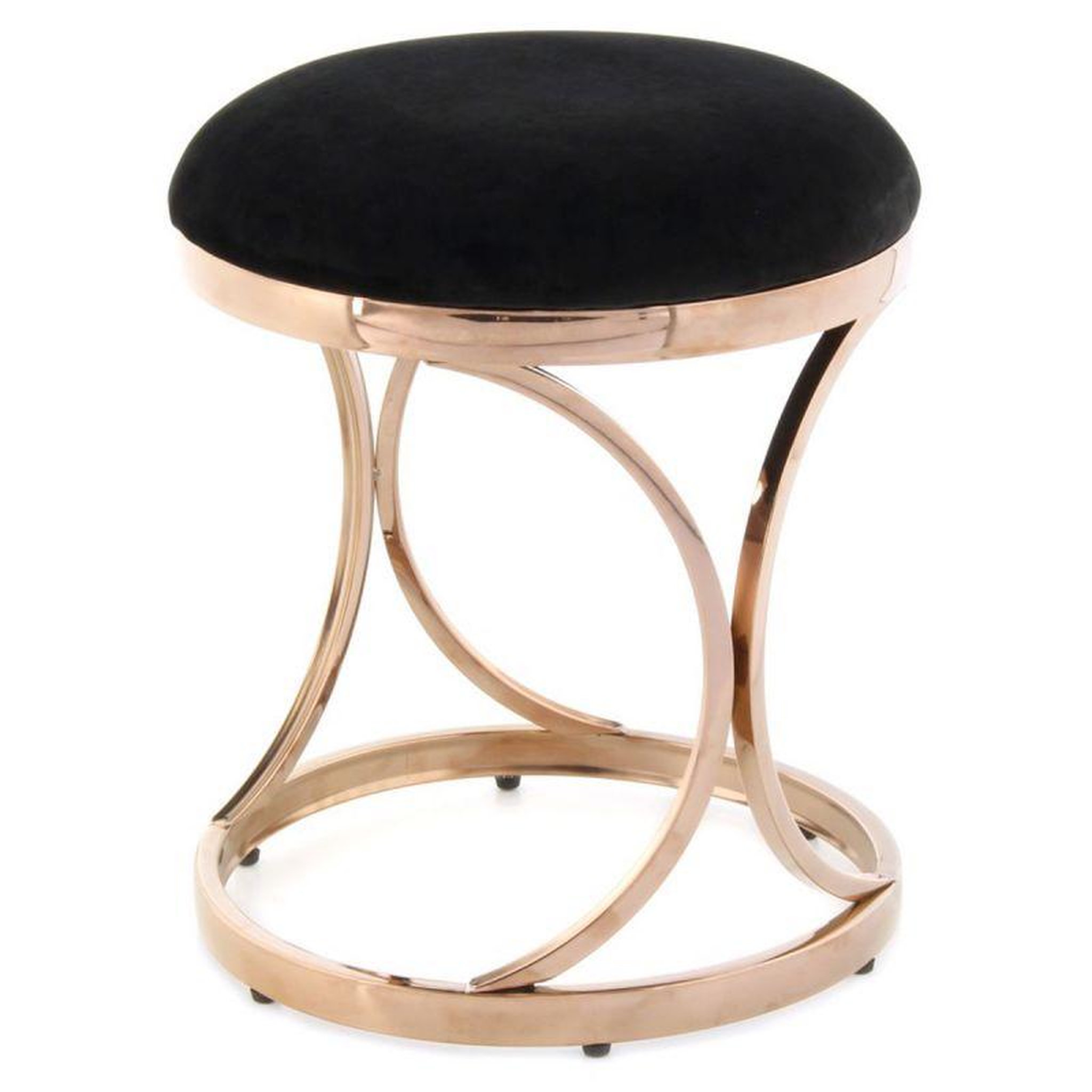 Voir la diapositive 1 : Paris Prix Tabouret Design  Weyda  49cm Noir & Or Rose