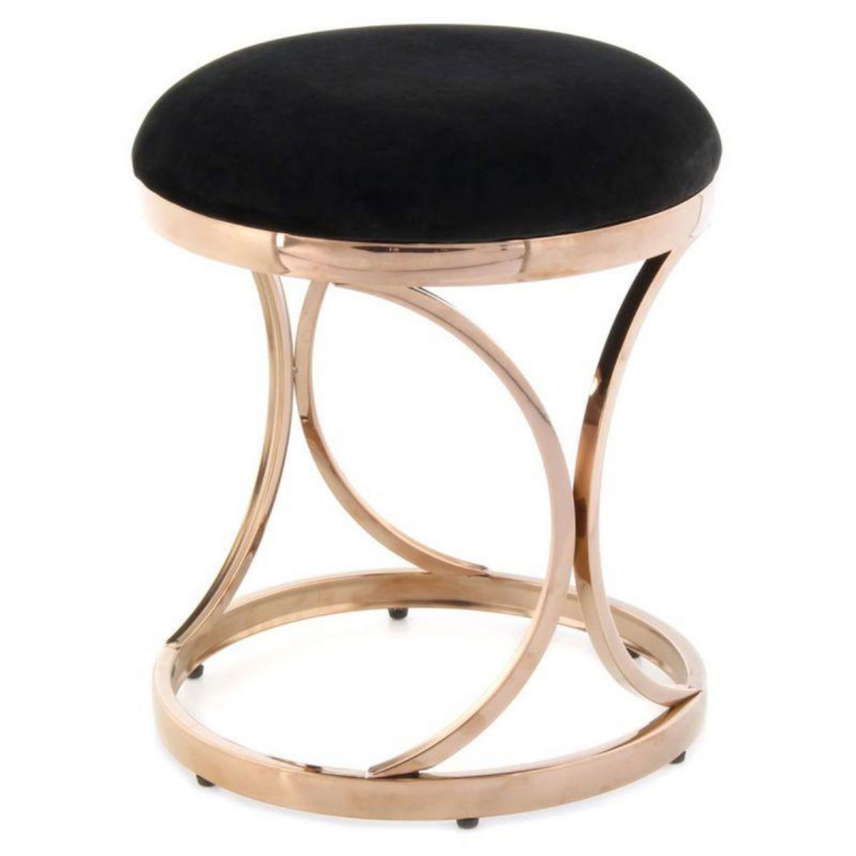 Paris Prix Tabouret Design  Weyda  49cm Noir & Or Rose