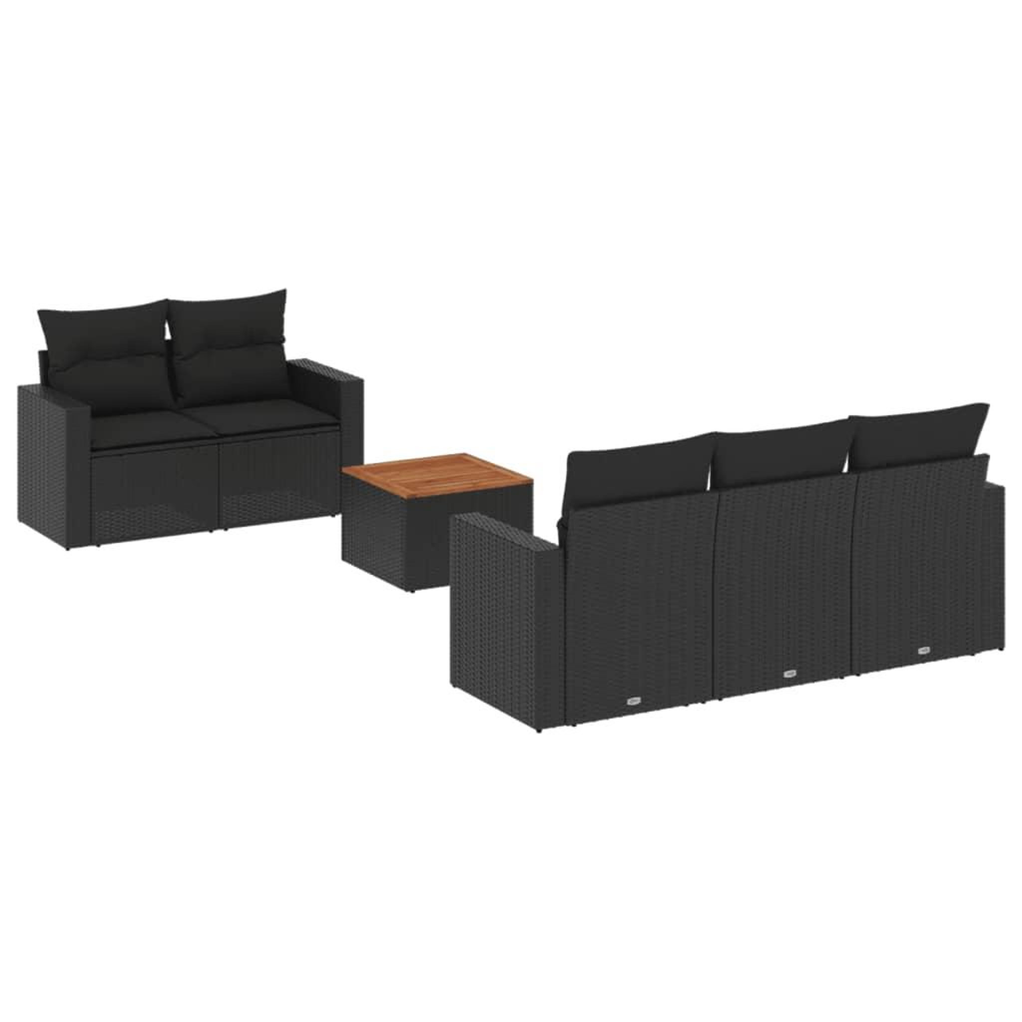 Voir la diapositive 2 : VIDAXL Salon de jardin 6 pcs avec coussins noir resine tressee