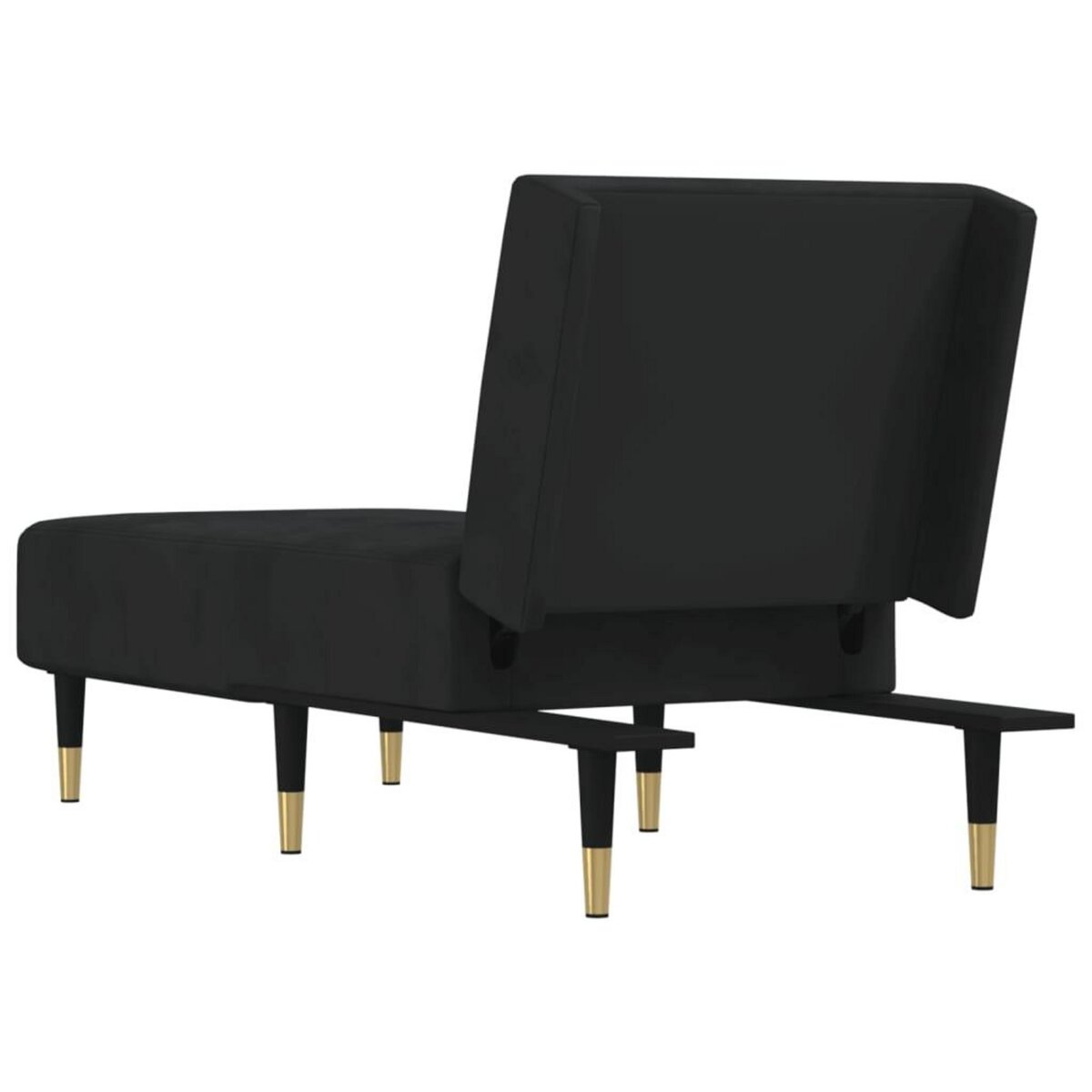 VIDAXL Chaise longue noir velours