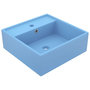 Voir la diapositive 1 : VIDAXL Lavabo carre a trop-plein Bleu clair mat 41x41 cm Ceramique