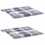 Voir la diapositive 3 : VIDAXL Coussins de chaise de jardin lot de 2 carreaux gris 40x40x3 cm
