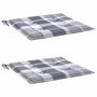 Voir la diapositive 3 : VIDAXL Coussins de chaise de jardin lot de 2 carreaux gris 40x40x3 cm