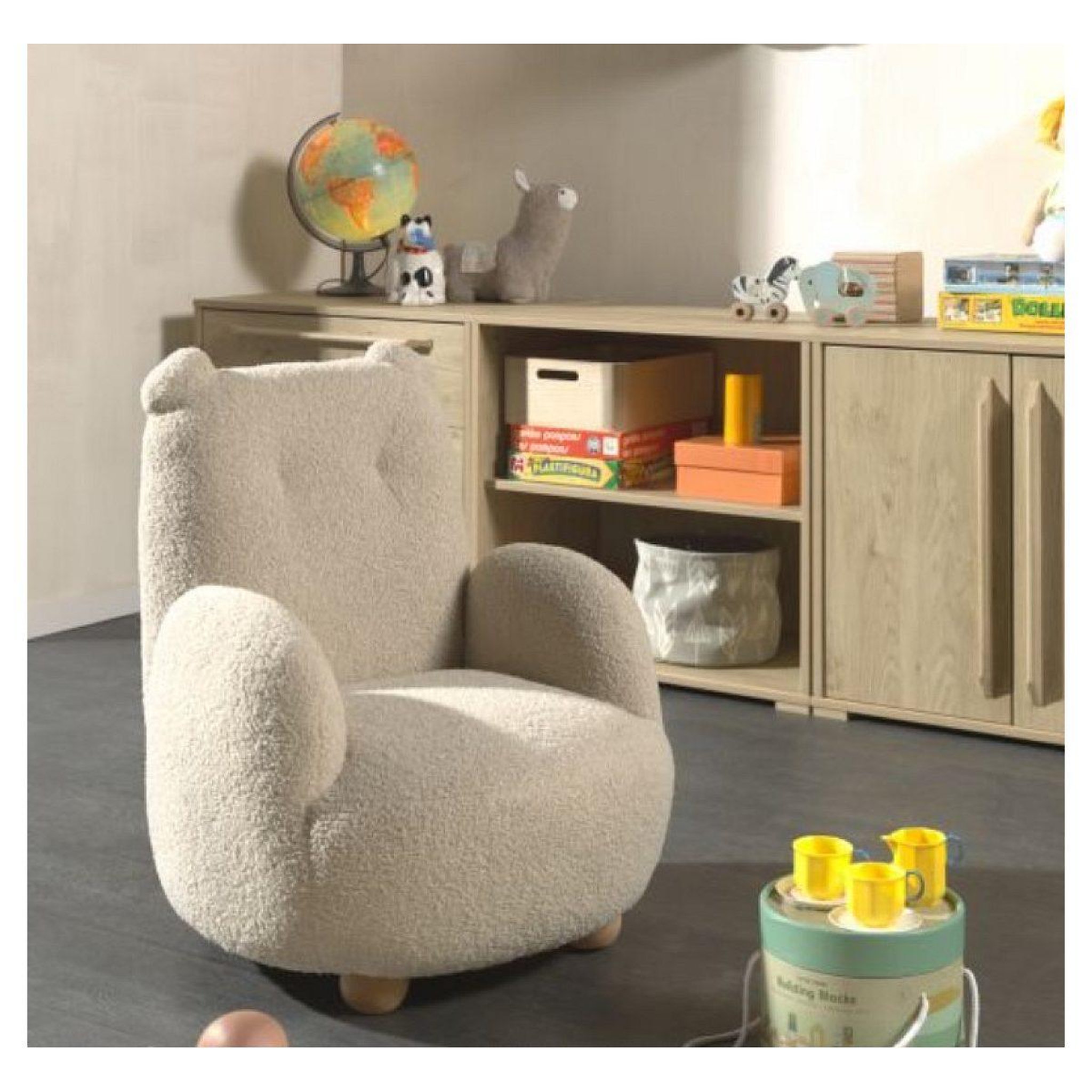 Voir la diapositive 2 : Vipack Mini fauteuil rocky beige ours