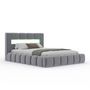 Voir la diapositive 6 : CONCEPT USINE Lit nuage coffre LED 160x200cm velours gris avec tête de lit et sommier OMAHA