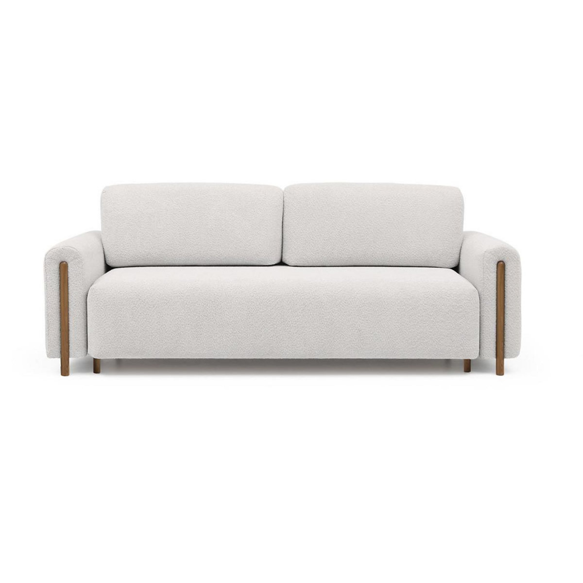 BEST MOBILIER Glendale - canapé droit 3 places - convertible avec coffre - en tissu bouclette