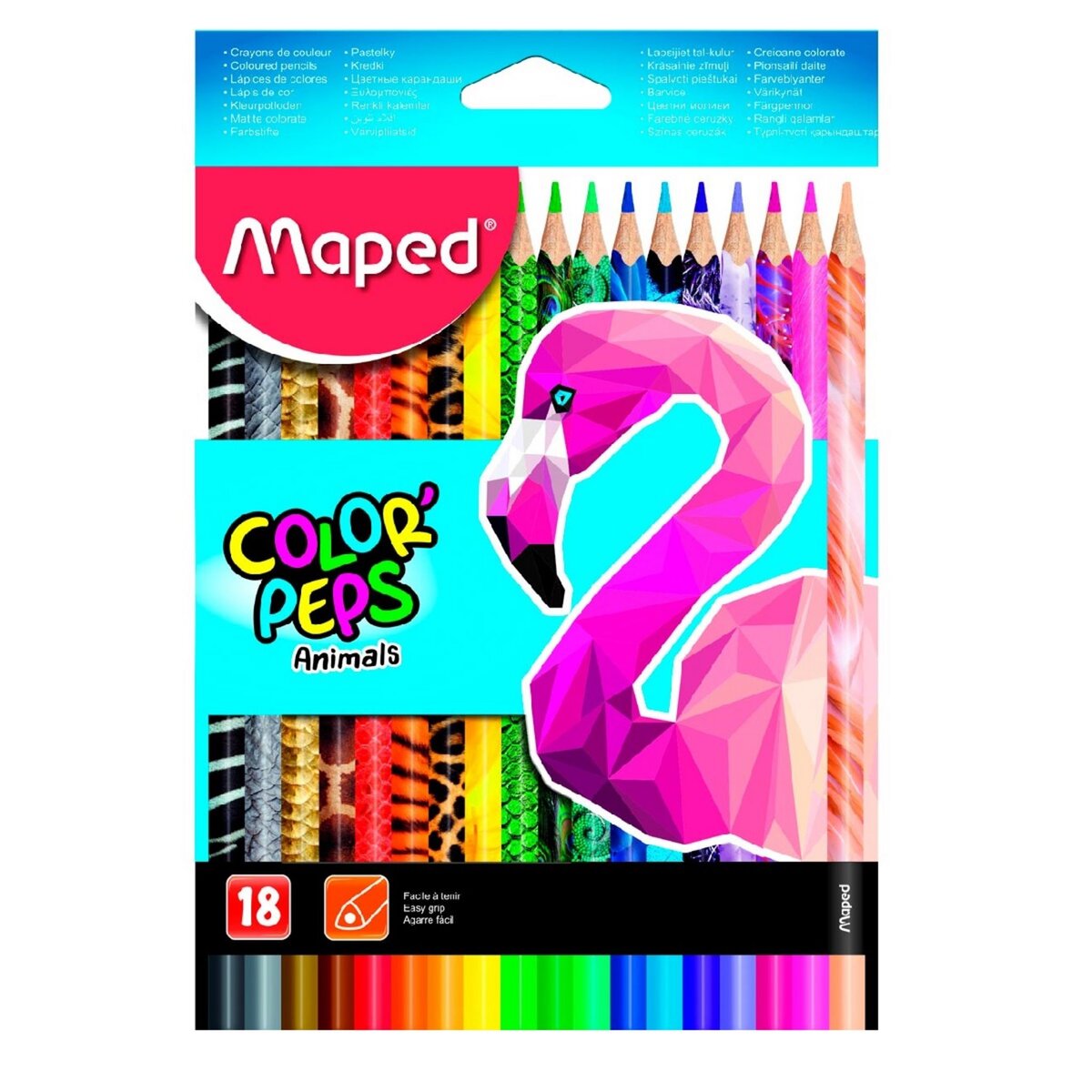 MAPED  Boite de 18 crayons de couleurs Color'Peps Animals