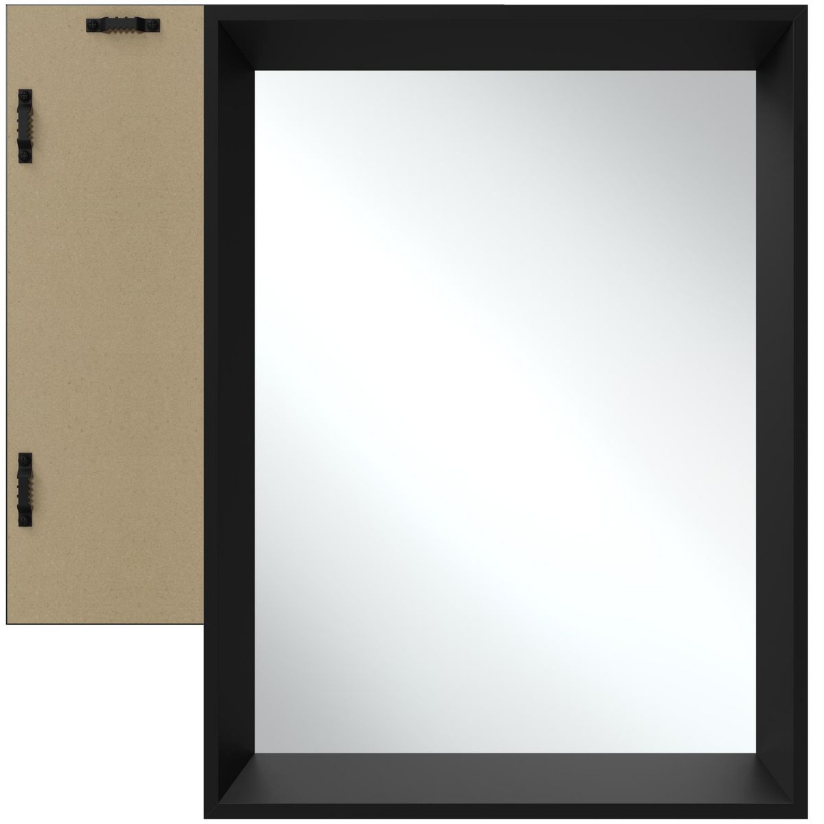 tectake Miroir mural rectangulaire 40 x 3,8 x 60 cm noir